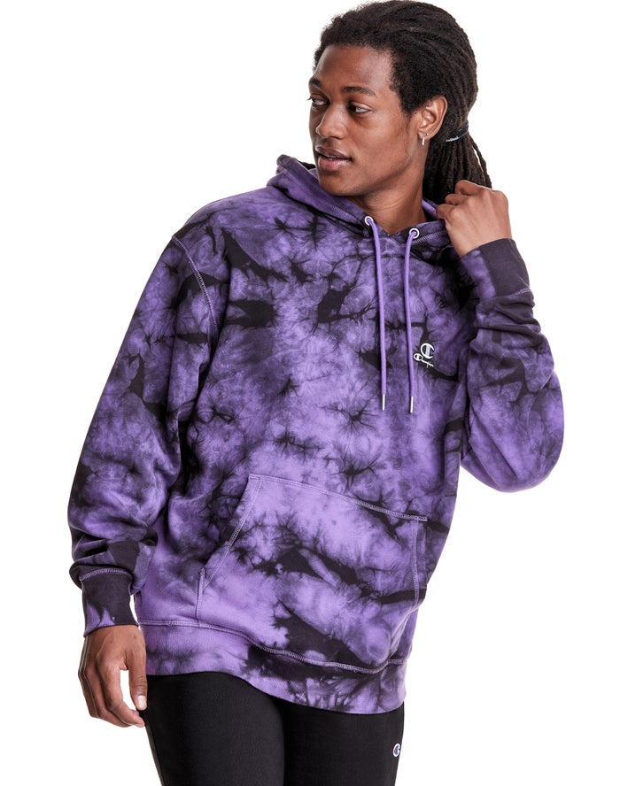 Champion Galaxy Dye Embroidered C & Script Applique - Miesten Violetit/Mustat Huppari - Suomi 843206